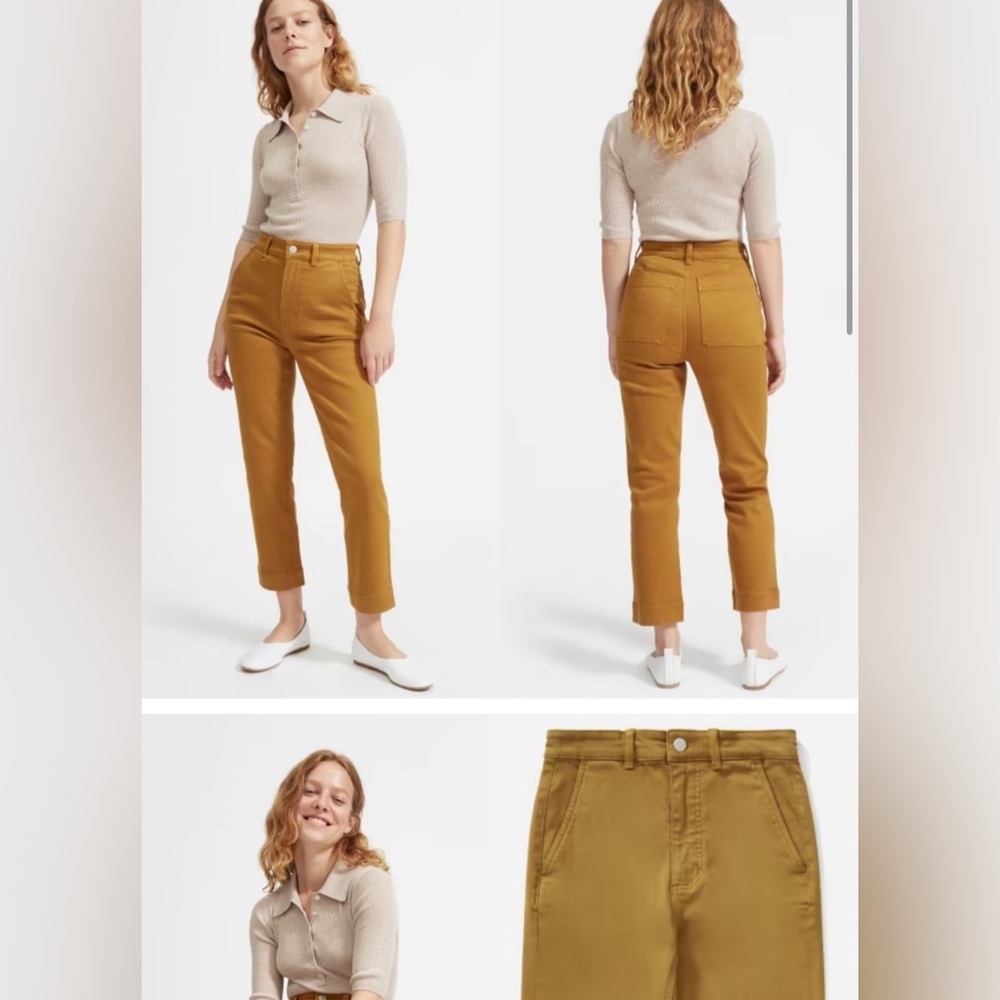 EVERLANE The Slim-Leg Crop In Golden Brown 6